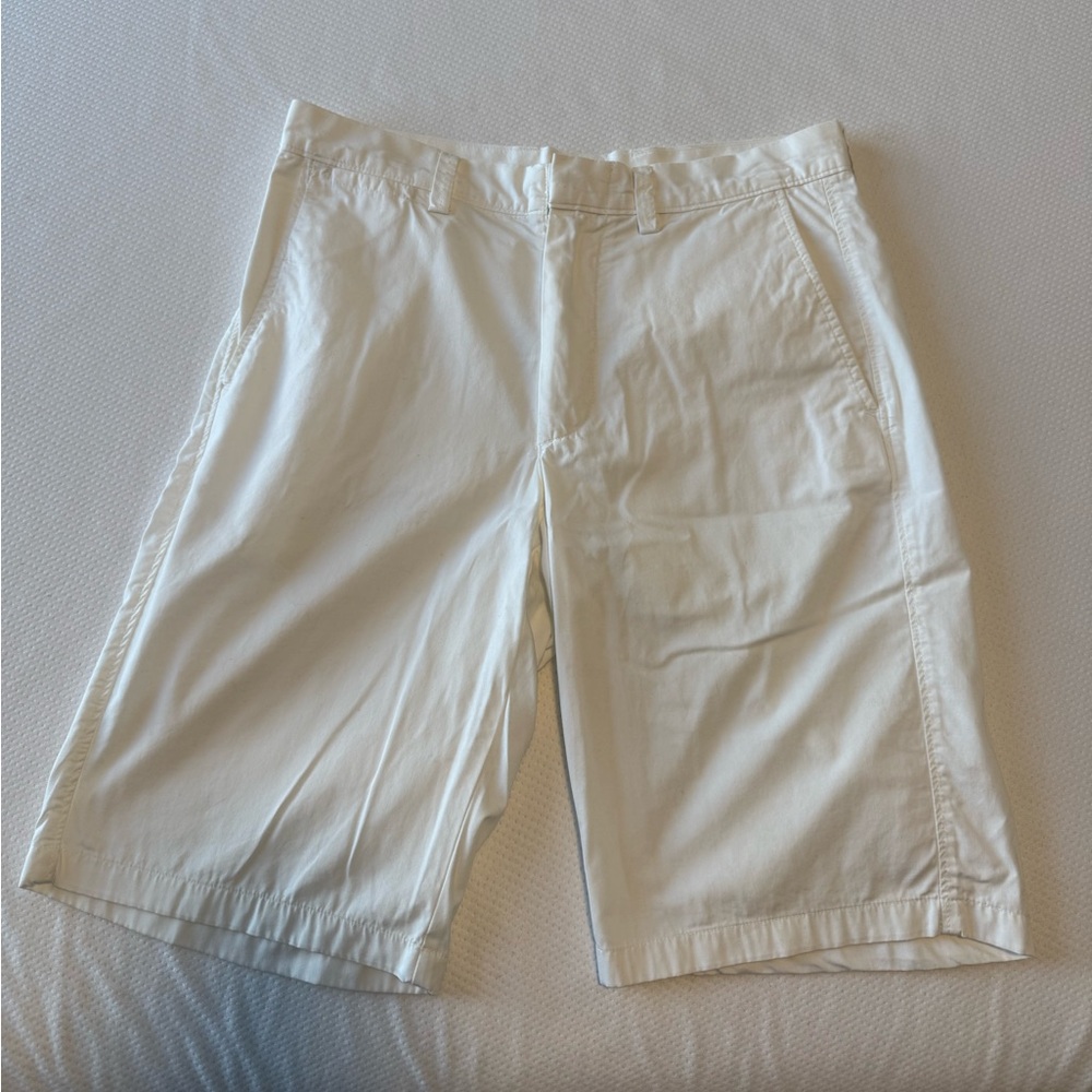J. Crew White Flat Front Shorts